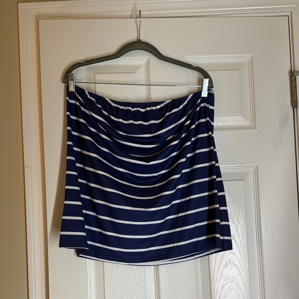Navy and White Striped crop top